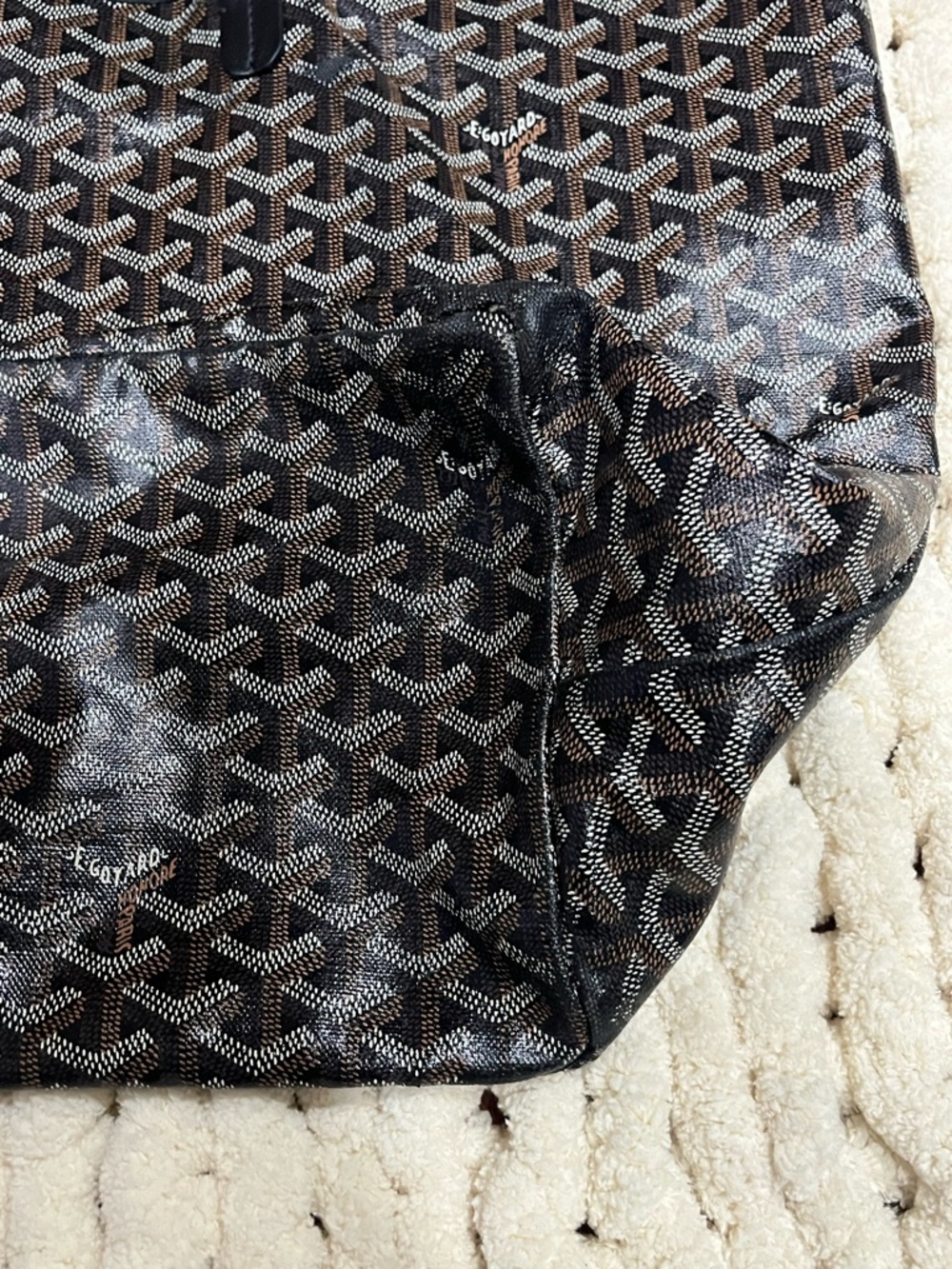 GOYARD Saint Louis Black Monogram Coated Canvas Tote Bag - Picture 14 of 15